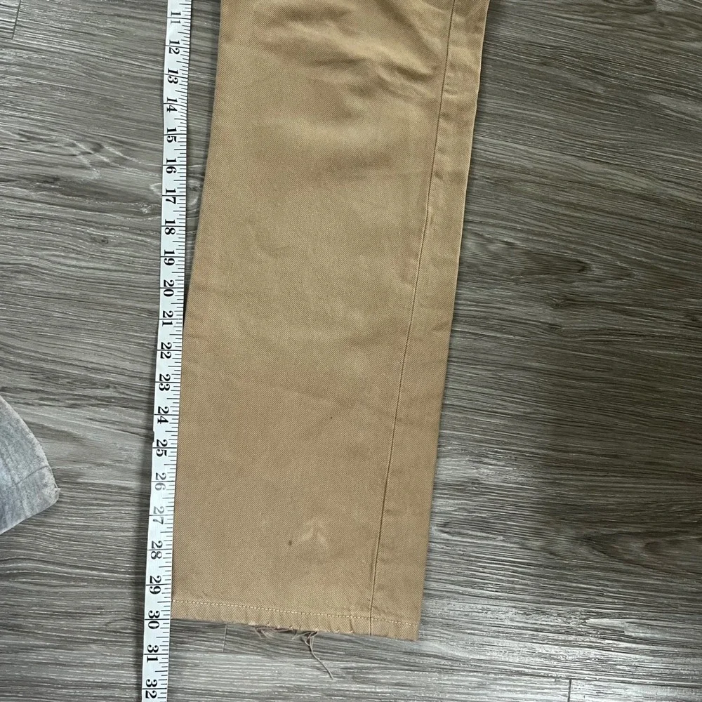Vintage Levis 501 Original Straight Fit Jeans Tan Khaki Cotton Denim Mens 33x30